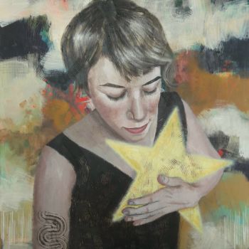 Pintura intitulada "La bonne étoile" por Peggy Lurton, Obras de arte originais, Acrílico