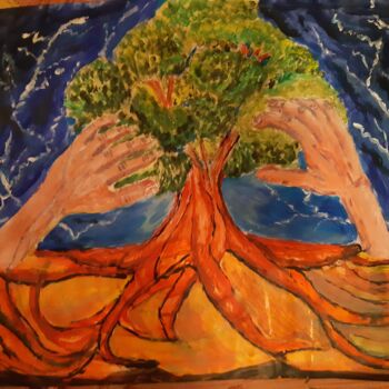 Painting titled "roots or ....  huma…" by Pegorier Claire, Original Artwork, Acrylic