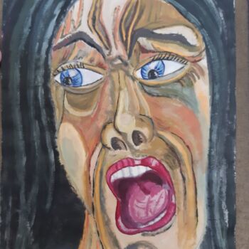 Painting titled "the cry" by Pegorier Claire, Original Artwork, Acrylic