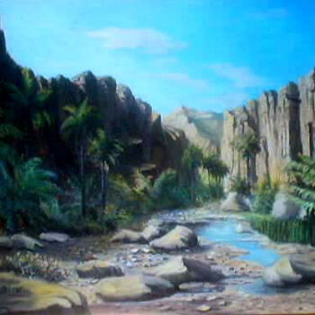 Painting titled "Paysage sud" by Peintrecherabi, Original Artwork