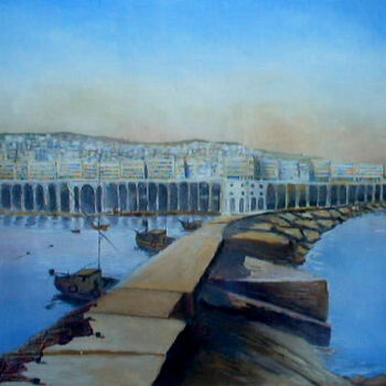 Painting titled "ancien port d'alger" by Peintrecherabi, Original Artwork