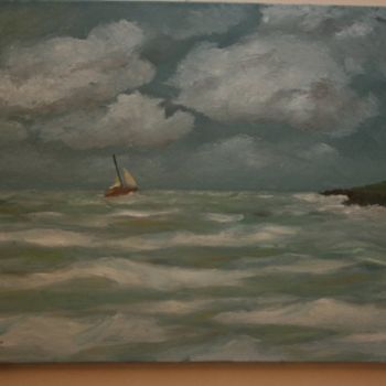 Peinture intitulée "Coup de vent en mer" par Didier Cusson, Œuvre d'art originale