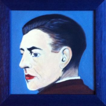 Peinture intitulée "Portrait de Magritte" par Michèle Monnet, Œuvre d'art originale