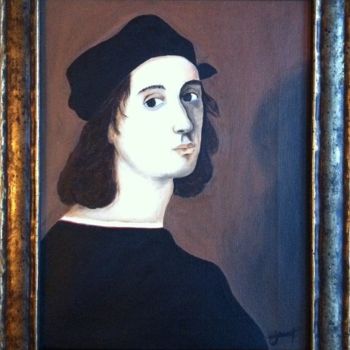 Malerei mit dem Titel "Portrait de Raphaël" von Michèle Monnet, Original-Kunstwerk
