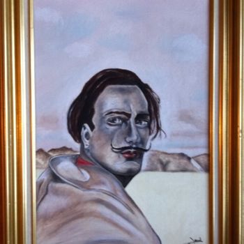 Peinture intitulée "Portrait de Dali" par Michèle Monnet, Œuvre d'art originale