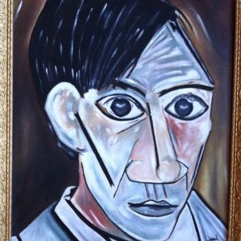 Malerei mit dem Titel "Portrait de Picasso" von Michèle Monnet, Original-Kunstwerk