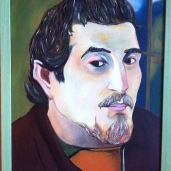 Painting titled "Portrait de Gauguin" by Michèle Monnet, Original Artwork