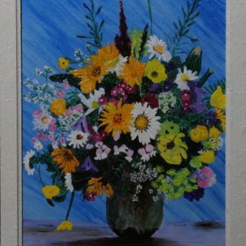 绘画 标题为“75-rec-bouquet-avec…” 由Bernard Ledoyen, 原创艺术品, 油