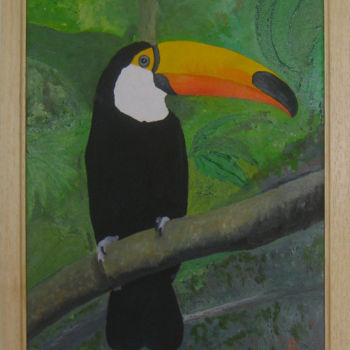 Картина под названием "216-toucan.jpg" - Bernard Ledoyen, Подлинное произведение искусства, Масло