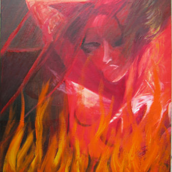 Peinture intitulée "165 la danse du feu" par Bernard Ledoyen, Œuvre d'art originale