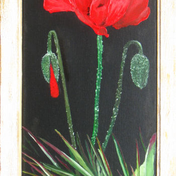 Malerei mit dem Titel "231 coquelicots" von Bernard Ledoyen, Original-Kunstwerk