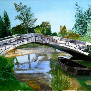 Pintura intitulada "281-petit-pont-2.jpg" por Bernard Ledoyen, Obras de arte originais, Óleo