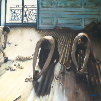 Pintura intitulada "D'après Caillebotte" por Jade, Obras de arte originais, Óleo