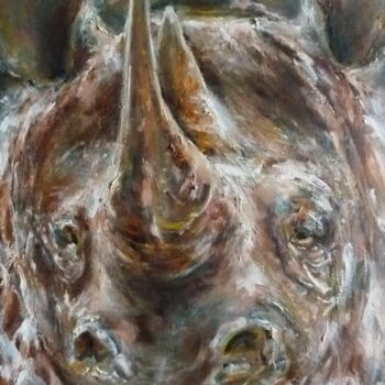 "Rhinocéros" başlıklı Tablo Galerie Peinture  Arts De Lyon tarafından, Orijinal sanat, Petrol