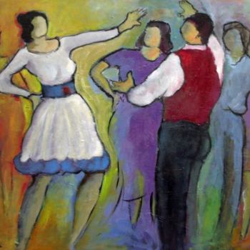 Painting titled "DANSE EXHIBITION" by Maxemile, Original Artwork, Oil