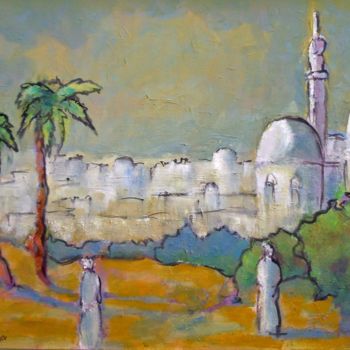 Schilderij getiteld "le-minaret.jpg" door Maxemile, Origineel Kunstwerk, Olie
