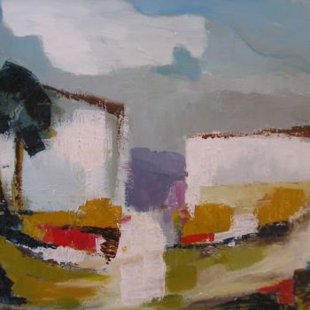 Painting titled "paysage-campagnard.…" by Maxemile, Original Artwork, Acrylic