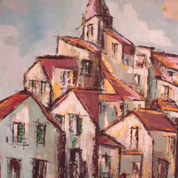 Painting titled "village.jpg" by Maxemile, Original Artwork, Oil