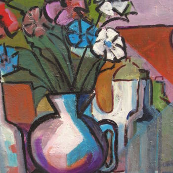 Malerei mit dem Titel "fleurs-tricolores.j…" von Maxemile, Original-Kunstwerk, Öl