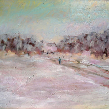 Peinture intitulée "campagne-en-hiver.j…" par Maxemile, Œuvre d'art originale, Huile