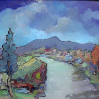 Painting titled "paysage-1.jpg" by Maxemile, Original Artwork, Oil