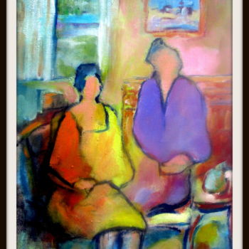 Schilderij getiteld "le-couple.jpg" door Maxemile, Origineel Kunstwerk, Olie