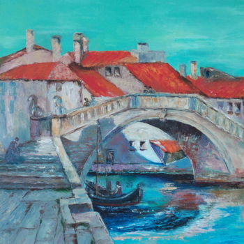 Pintura intitulada "Venise" por Sabine, Obras de arte originais, Óleo