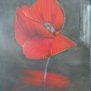 Painting titled "Coquelicot" by Sabine, Original Artwork