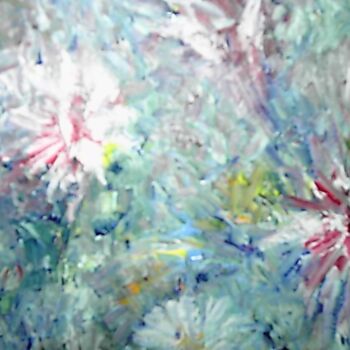 Painting titled "fleurs" by Gouail, Original Artwork