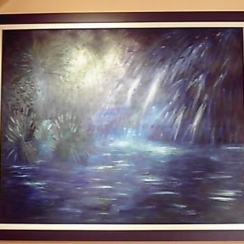 Painting titled "cascade" by Gouail, Original Artwork
