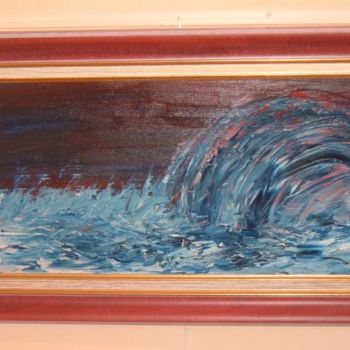 Painting titled "vague" by Gouail, Original Artwork