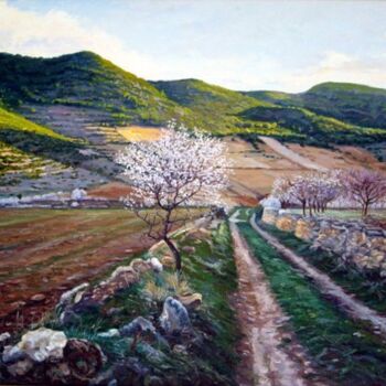 Painting titled "Camino del cortijo" by Peláez Ochoa, Original Artwork, Oil