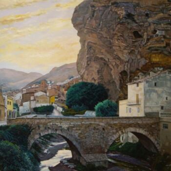 Painting titled "Peña y puente de Ce…" by Peláez Ochoa, Original Artwork