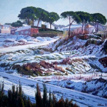 Pittura intitolato "Nieve en Pinemar" da Peláez Ochoa, Opera d'arte originale