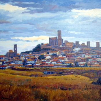 Painting titled "ARTAJONA (NAVARRA)" by Peláez Ochoa, Original Artwork, Oil