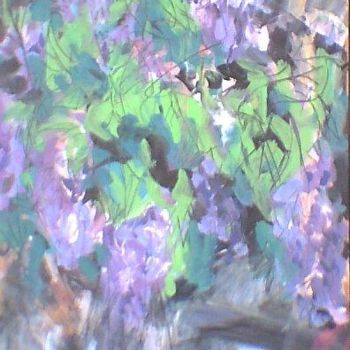 Painting titled "Lilas 2" by Luc Pellerin, Original Artwork, Oil