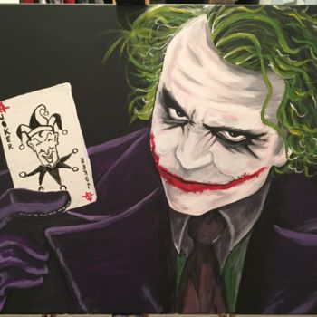 Painting titled "Le Joker" by Mickael Pelletier (Mickael's portaits), Original Artwork