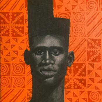 Painting titled "Afro" by Pelumi Fasasi, Original Artwork, Acrylic