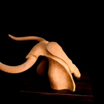 Sculpture intitulée "Cabeza de toro" par A Pemán, Œuvre d'art originale, Céramique