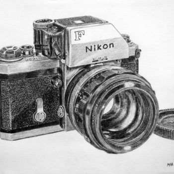 图画 标题为“Nikon F” 由Moa Dessins, 原创艺术品