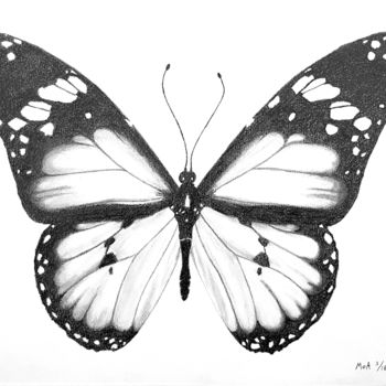 Drawing titled "Papillon" by Moa Dessins, Original Artwork