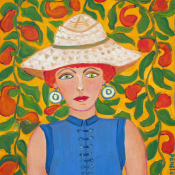 Peinture intitulée "Madame Ginger" par Pénélope Likos, Œuvre d'art originale, Acrylique