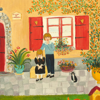 Malarstwo zatytułowany „Aurélie et Benjamin…” autorstwa Pénélope Likos, Oryginalna praca, Akryl