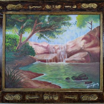 Pintura intitulada "Véu da Cascata" por Penna Ranna, Obras de arte originais, Óleo