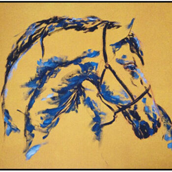 Pittura intitolato "cheval blanc" da Atelier Pauline Pennanguer, Opera d'arte originale