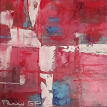 Painting titled "Rouge rosé 1" by Penny G Peckmann, Original Artwork, Acrylic