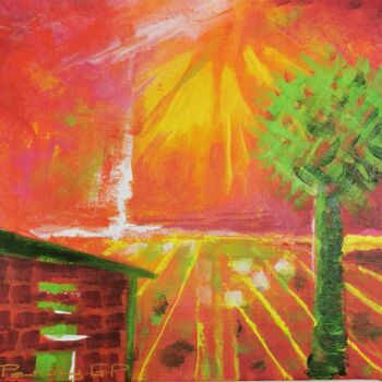 제목이 "Chaud l'été"인 미술작품 Penny G Peckmann로, 원작, 아크릴 나무 들것 프레임에 장착됨