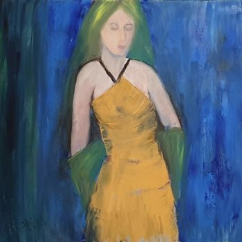 Peinture intitulée "La dame à l’étole v…" par Claude-Olga Roukavichnikoff-Pilon (Penu), Œuvre d'art originale, Huile