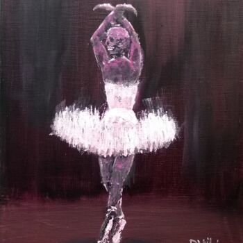 Malarstwo zatytułowany „Skull Ballerina 2” autorstwa Pepe Villan, Oryginalna praca, Akryl