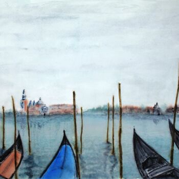 Painting titled "Venezia, Isola di S…" by Pepe Villan, Original Artwork, Watercolor